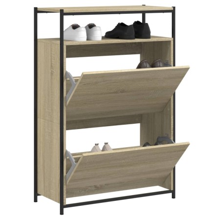 vidaXL Schuhschrank Sonoma-Eiche 75x34x112 cm Holzwerkstoff