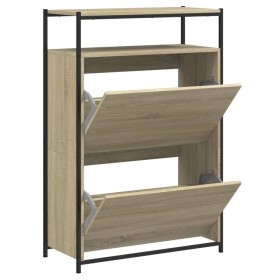 vidaXL Schuhschrank Sonoma-Eiche 75x34x112 cm Holzwerkstoff