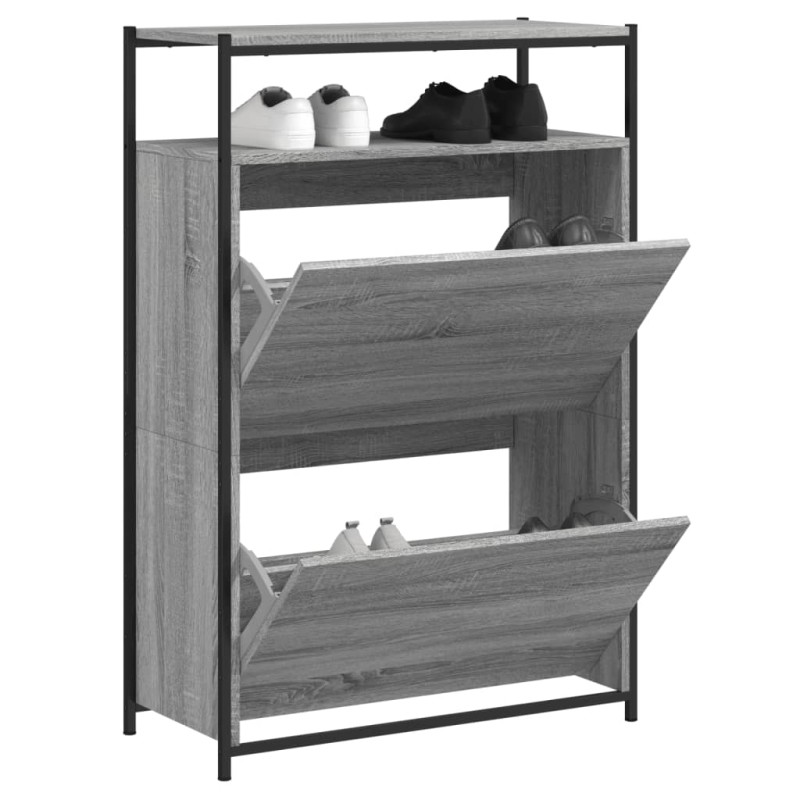 vidaXL Schuhschrank Grau Sonoma 75x34x112 cm Holzwerkstoff vidaXL Schuhschrank Grau Sonoma 75x34x112 cm Holzwerkstoff