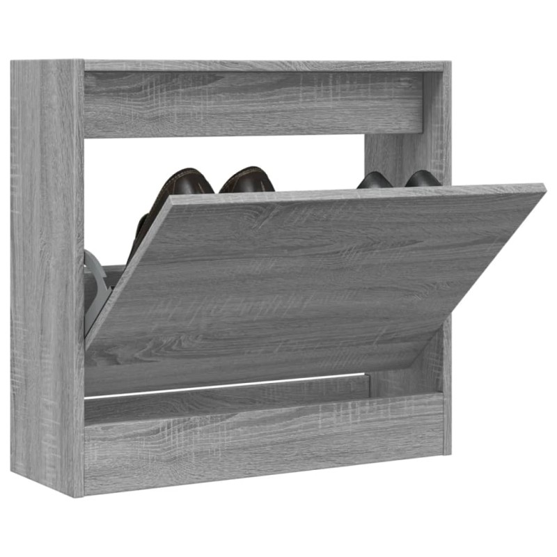 vidaXL Schuhregal Grau Sonoma 60x21x57 cm Holzwerkstoff vidaXL Schuhregal Grau Sonoma 60x21x57 cm Holzwerkstoff