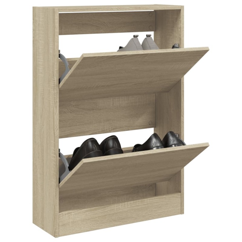 vidaXL Schuhschrank Sonoma-Eiche 60x21x87,5 cm Holzwerkstoff vidaXL Schuhschrank Sonoma-Eiche 60x21x87,5 cm Holzwerkstoff