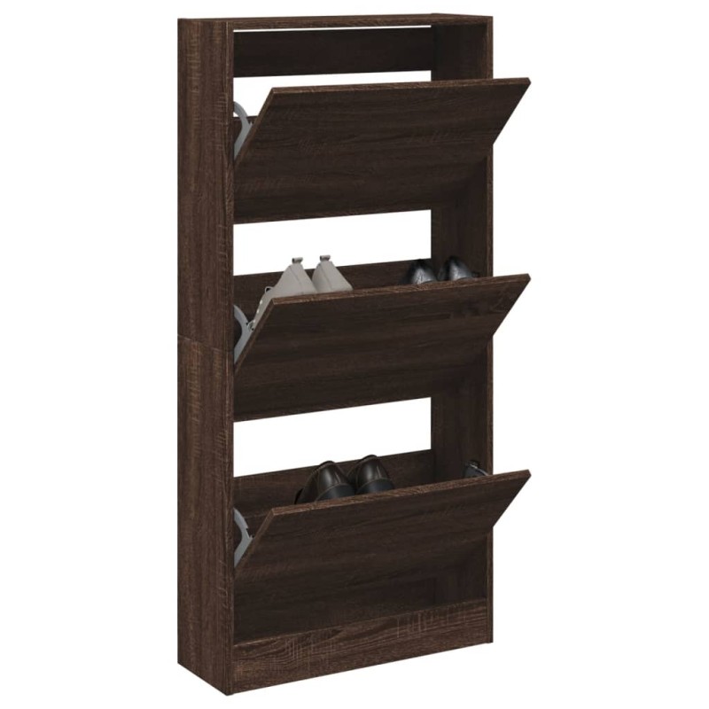 vidaXL Schuhschrank Braun Eichen-Optik 60x21x125,5 cm Holzwerkstoff vidaXL Schuhschrank Braun Eichen-Optik 60x21x125,5 cm Holzwerkstoff