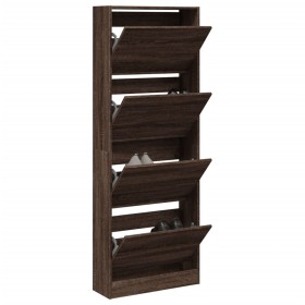 vidaXL Schuhschrank Braun Eichen-Optik 60x21x163,5 cm Holzwerkstoff