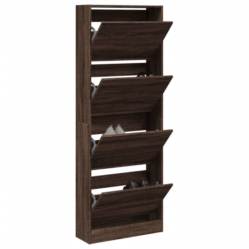 vidaXL Schuhschrank Braun Eichen-Optik 60x21x163,5 cm Holzwerkstoff vidaXL Schuhschrank Braun Eichen-Optik 60x21x163,5 cm Holzwerkstoff