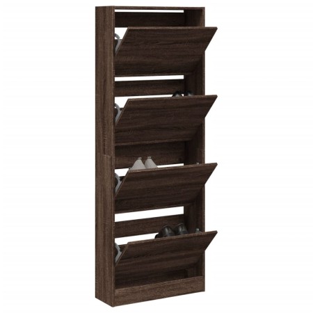 vidaXL Schuhschrank Braun Eichen-Optik 60x21x163,5 cm Holzwerkstoff