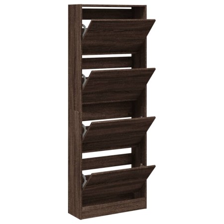 vidaXL Schuhschrank Braun Eichen-Optik 60x21x163,5 cm Holzwerkstoff
