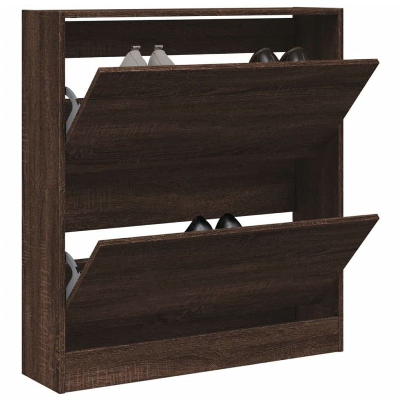 vidaXL Schuhschrank Braun Eichen-Optik 80x21x87,5 cm Holzwerkstoff vidaXL Schuhschrank Braun Eichen-Optik 80x21x87,5 cm Holzwerkstoff