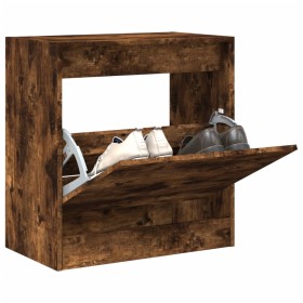vidaXL Schuhschrank Räuchereiche 60x34x63,5 cm Holzwerkstoff