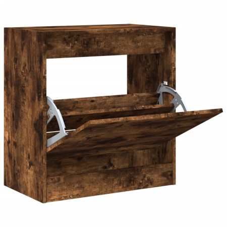 vidaXL Schuhschrank Räuchereiche 60x34x63,5 cm Holzwerkstoff