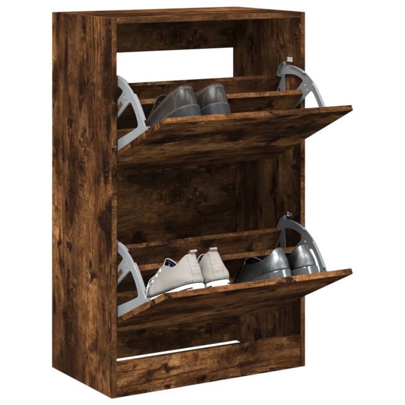 vidaXL Schuhschrank Räuchereiche 60x34x96,5 cm Holzwerkstoff vidaXL Schuhschrank Räuchereiche 60x34x96,5 cm Holzwerkstoff