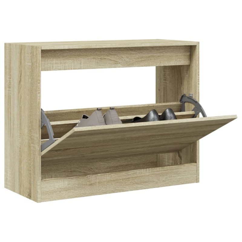 vidaXL Schuhschrank Sonoma-Eiche 80x34x63 cm Holzwerkstoff vidaXL Schuhschrank Sonoma-Eiche 80x34x63 cm Holzwerkstoff