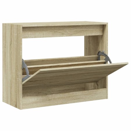 vidaXL Schuhschrank Sonoma-Eiche 80x34x63 cm Holzwerkstoff