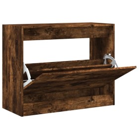 vidaXL Schuhschrank Räuchereiche 80x34x63 cm Holzwerkstoff