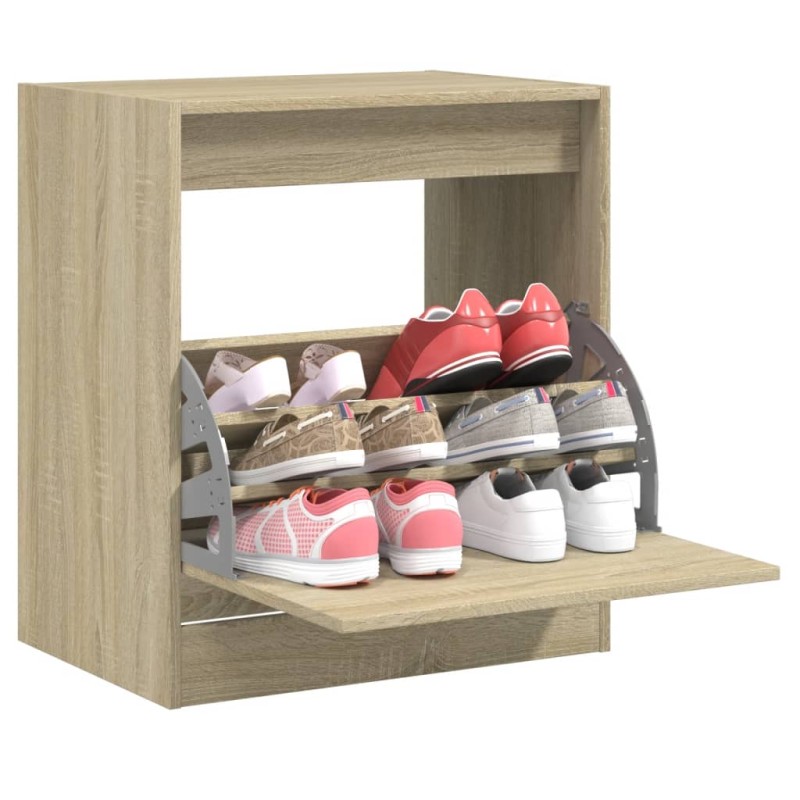 vidaXL Schuhschrank Sonoma-Eiche 60x42x69 cm Holzwerkstoff vidaXL Schuhschrank Sonoma-Eiche 60x42x69 cm Holzwerkstoff