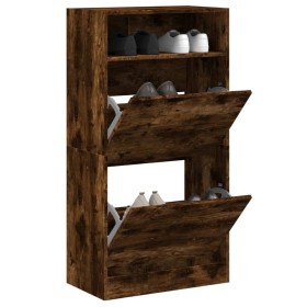 vidaXL Schuhschrank Räuchereiche 60x34x116 cm Holzwerkstoff