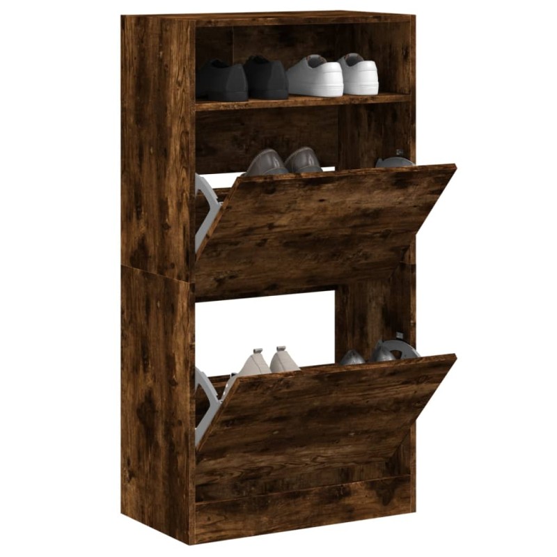 vidaXL Schuhschrank Räuchereiche 60x34x116 cm Holzwerkstoff vidaXL Schuhschrank Räuchereiche 60x34x116 cm Holzwerkstoff