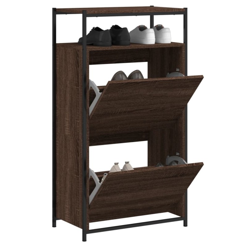 vidaXL Schuhschrank Braun Eichen-Optik 60x34x112 cm Holzwerkstoff vidaXL Schuhschrank Braun Eichen-Optik 60x34x112 cm Holzwerkstoff