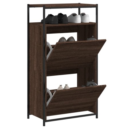vidaXL Schuhschrank Braun Eichen-Optik 60x34x112 cm Holzwerkstoff