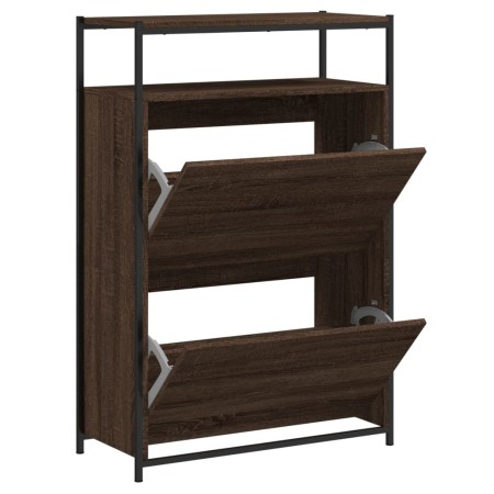 vidaXL Schuhschrank Braun Eichen-Optik 75x34x112 cm Holzwerkstoff