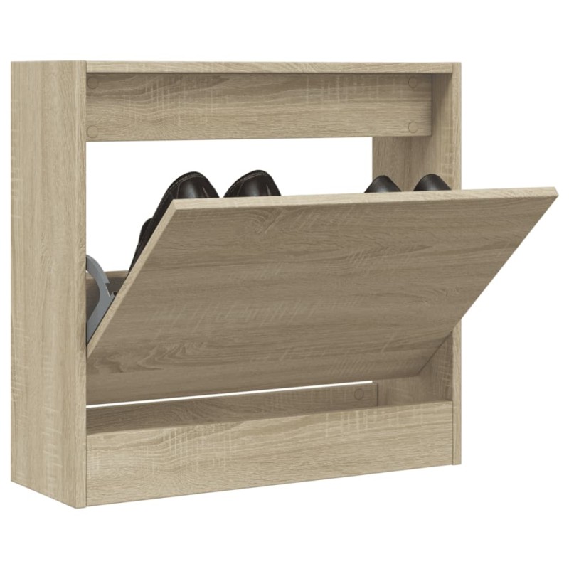vidaXL Schuhregal Sonoma-Eiche 60x21x57 cm Holzwerkstoff vidaXL Schuhregal Sonoma-Eiche 60x21x57 cm Holzwerkstoff