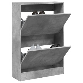 vidaXL Schuhschrank Betongrau 60x21x87,5 cm Holzwerkstoff