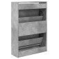 vidaXL Schuhschrank Betongrau 60x21x87,5 cm Holzwerkstoff vidaXL Schuhschrank Betongrau 60x21x87,5 cm Holzwerkstoff