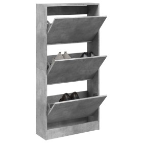 vidaXL Schuhschrank Betongrau 60x21x125,5 cm Holzwerkstoff