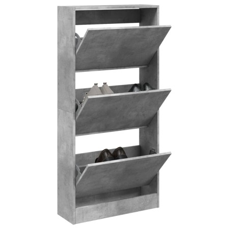 vidaXL Schuhschrank Betongrau 60x21x125,5 cm Holzwerkstoff