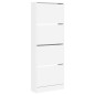 vidaXL Schuhschrank Weiß 60x21x163,5 cm Holzwerkstoff vidaXL Schuhschrank Weiß 60x21x163,5 cm Holzwerkstoff