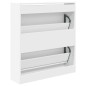 vidaXL Schuhschrank Weiß 80x21x87,5 cm Holzwerkstoff vidaXL Schuhschrank Weiß 80x21x87,5 cm Holzwerkstoff