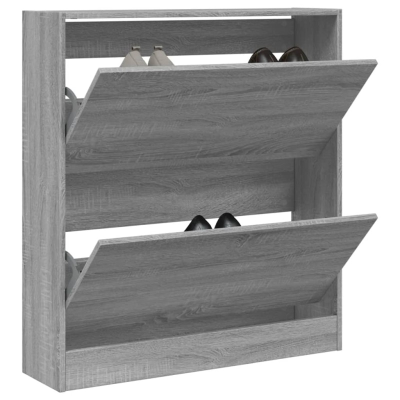 vidaXL Schuhschrank Grau Sonoma 80x21x87,5 cm Holzwerkstoff vidaXL Schuhschrank Grau Sonoma 80x21x87,5 cm Holzwerkstoff