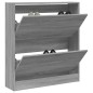 vidaXL Schuhschrank Grau Sonoma 80x21x87,5 cm Holzwerkstoff vidaXL Schuhschrank Grau Sonoma 80x21x87,5 cm Holzwerkstoff