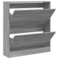 vidaXL Schuhschrank Grau Sonoma 80x21x87,5 cm Holzwerkstoff vidaXL Schuhschrank Grau Sonoma 80x21x87,5 cm Holzwerkstoff