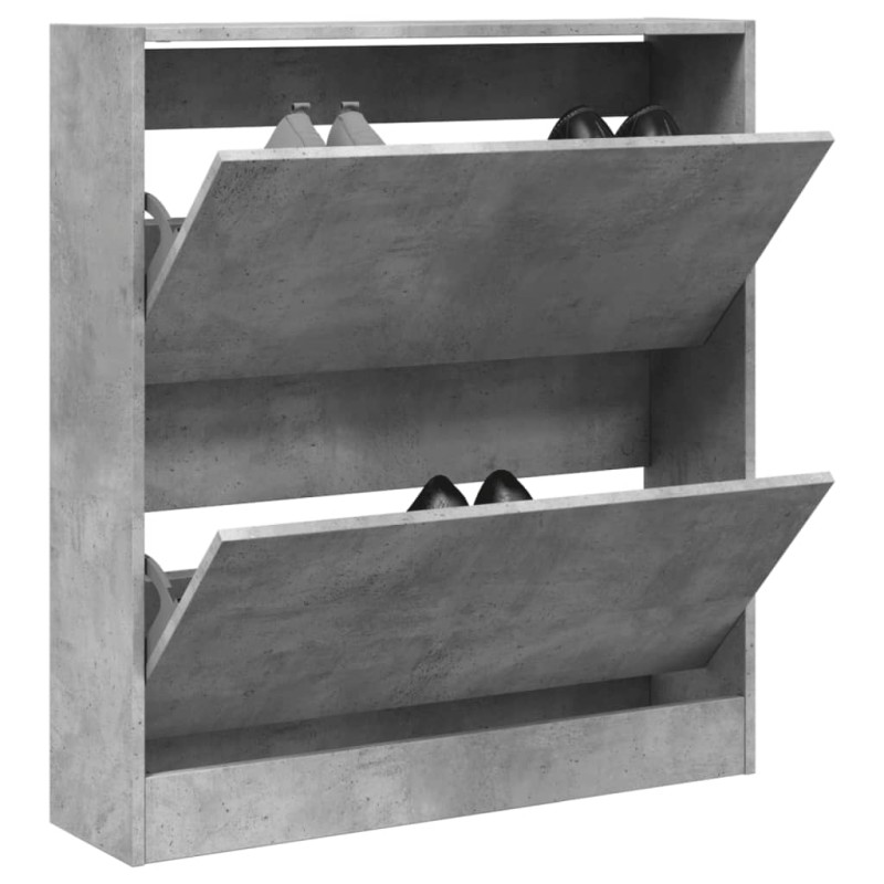 vidaXL Schuhschrank Betongrau 80x21x87,5 cm Holzwerkstoff vidaXL Schuhschrank Betongrau 80x21x87,5 cm Holzwerkstoff