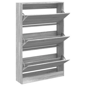 vidaXL Schuhschrank Grau Sonoma 80x21x125,5 cm Holzwerkstoff
