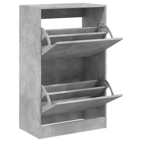 vidaXL Schuhschrank Betongrau 60x34x96,5 cm Holzwerkstoff