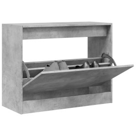 vidaXL Schuhschrank Betongrau 80x34x63 cm Holzwerkstoff