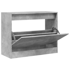vidaXL Schuhschrank Betongrau 80x34x63 cm Holzwerkstoff