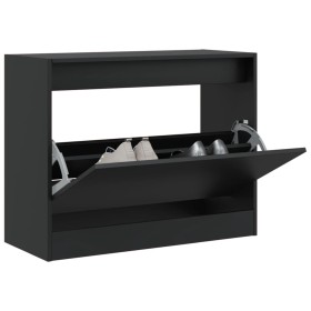 vidaXL Schuhschrank Schwarz 80x34x63 cm Holzwerkstoff