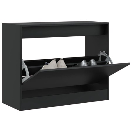 vidaXL Schuhschrank Schwarz 80x34x63 cm Holzwerkstoff