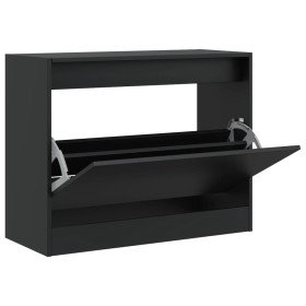 vidaXL Schuhschrank Schwarz 80x34x63 cm Holzwerkstoff