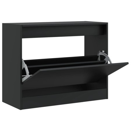 vidaXL Schuhschrank Schwarz 80x34x63 cm Holzwerkstoff