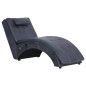 vidaXL Massage Chaiselongue mit Kissen Grau Wildleder-Optik vidaXL Massage Chaiselongue mit Kissen Grau Wildleder-Optik