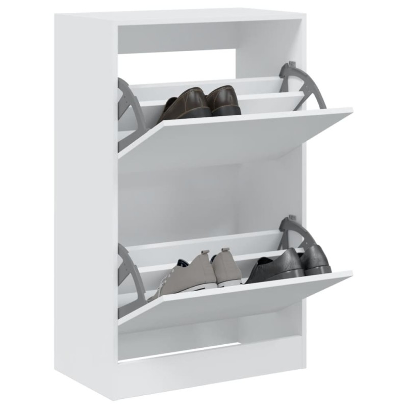 vidaXL Schuhschrank Weiß 60x34x96,5 cm Holzwerkstoff