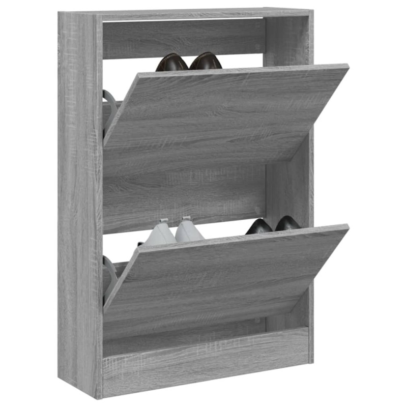 vidaXL Schuhschrank Grau Sonoma 60x21x87,5 cm Holzwerkstoff vidaXL Schuhschrank Grau Sonoma 60x21x87,5 cm Holzwerkstoff