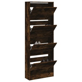 vidaXL Schuhschrank Räuchereiche 60x21x163,5 cm Holzwerkstoff