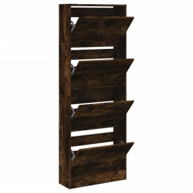 vidaXL Schuhschrank Räuchereiche 60x21x163,5 cm Holzwerkstoff