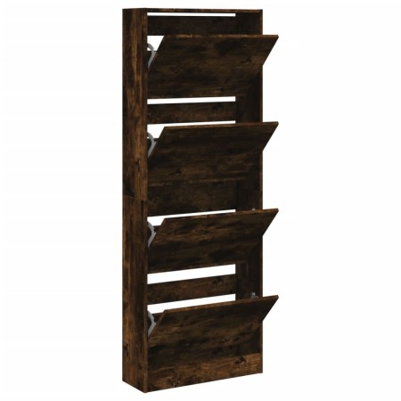 vidaXL Schuhschrank Räuchereiche 60x21x163,5 cm Holzwerkstoff