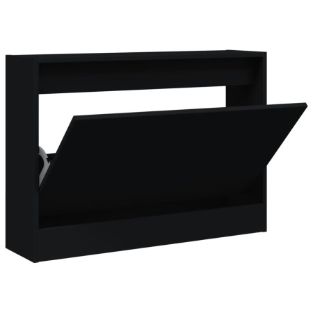 vidaXL Schuhschrank Schwarz 80x21x57 cm Holzwerkstoff