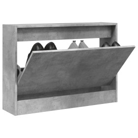 vidaXL Schuhschrank Betongrau 80x21x57 cm Holzwerkstoff